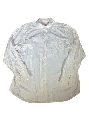 Joe Fresh Men Dress Shirt Large White Long Sleeve Button Up Lightweight